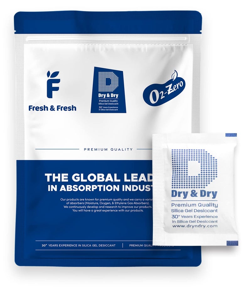 Dry & Dry 10 Gram [100 Packets] Silica Gel Packets Silica Gel Desiccants, Silica Gel Packs - Rechargeable (Food Safe) Silica Gel Packets, Silica Packets - Image 1